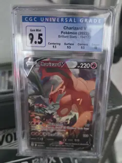 Pokemon TCG Charizard v Card 154/172 Sword & Shield Brilliant Star CGC 9.5 GM - Image 1