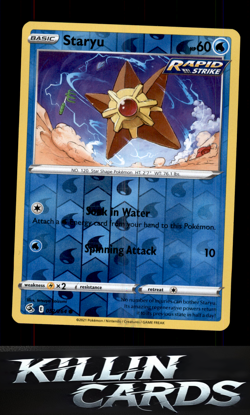 Reverse Holofoil Staryu 052/264 Pokemon Common SWSH08: Fusion Strike Card NM - Image 1