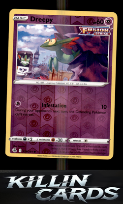 Reverse Holofoil Dreepy 128/264 Pokemon Common SWSH08: Fusion Strike Card NM - Image 1