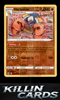 Reverse Holofoil Hariyama 143/264 Pokemon Uncommon SWSH08: Fusion Strike Card NM - Image 1