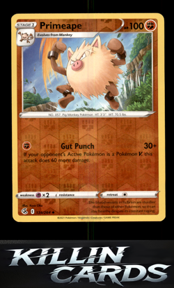 Reverse Holofoil Primeape 134/264 Pokemon Uncommon SWSH08: Fusion Strike Card NM - Image 1