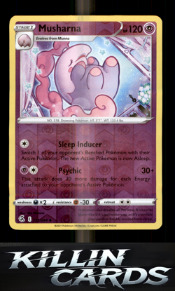 Reverse Holofoil Musharna 122/264 Pokemon Uncommon SWSH08: Fusion Strike Card NM - Image 1