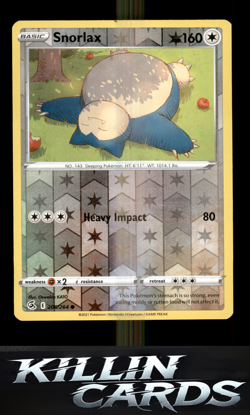Reverse Holofoil Snorlax 206/264 Pokemon Common SWSH08: Fusion Strike Card NM - Image 1