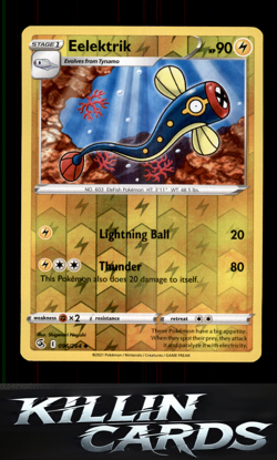 Reverse Holofoil Eelektrik 096/264 Pokemon Uncommon SWSH08: Fusion Strike Card N - Image 1