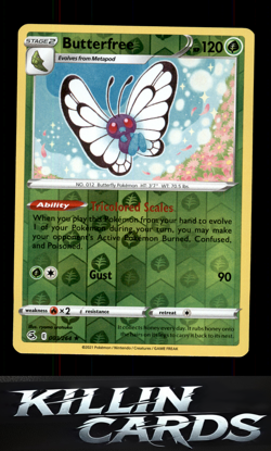 Reverse Holofoil Butterfree 003/264 Pokemon Holo Rare SWSH08: Fusion Strike Card - Image 1