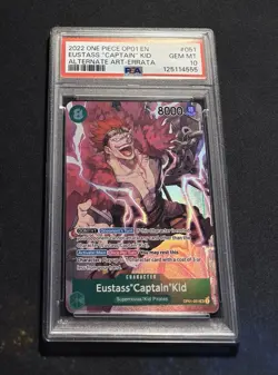 2022 One Piece OP01-051 Romance Dawn EUSTASS "CAPTAIN" KID PSA 10 Errata - Image 2