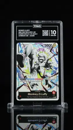 Monkey D. Luffy Leader Alt Art Parallel TAG 10 ST21-001 -RANK 3 GEM MINT (984) - Image 1