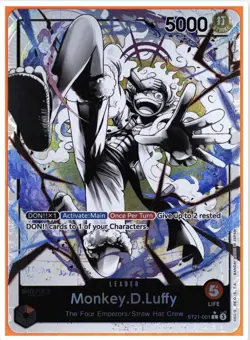 Monkey D. Luffy Leader Alt Art Parallel TAG 10 ST21-001 -RANK 3 GEM MINT (984) - Image 3