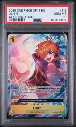 2025 ONE PIECE OP13-CARRYING ON HIS WILL ALTERNATE ART #113 LILITH PSA 10 - Image 1