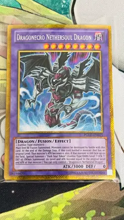 Yugioh! PGLD-EN015 Dragonecro Nethersoul Dragon Gold Secret Rare NM - Image 1