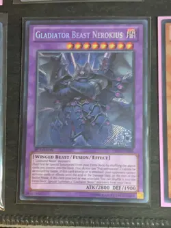 Yugioh Gladiator Beast Nerokius PRIO-EN086 Secret Rare 1st NM - Image 1
