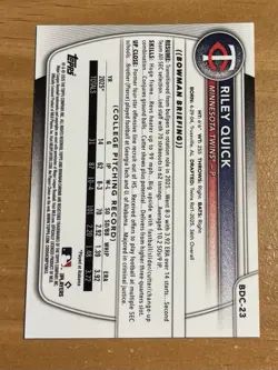 2025 Bowman Chrome Draft 1st Riley Quick True Red Refractor 5/5 Rookie RC SSP - Image 2