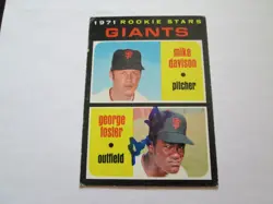 GEORGE FOSTER 1971 TOPPS IN PERSON AUTOGRAPHED ROOKIE BASEBALL CARD # 276 VG - Image 1