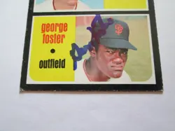 GEORGE FOSTER 1971 TOPPS IN PERSON AUTOGRAPHED ROOKIE BASEBALL CARD # 276 VG - Image 2