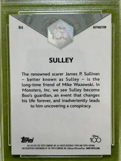 SULLEY of MONSTERS INC. Disney 100 REFRACTOR RPA 9.5 GEM MT SP 2023 Topps Chrome - Image 4