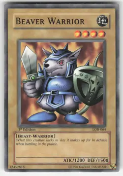 Beaver Warrior Common The Legend of Blue Eyes White Dragon LOB-064 1ST ED LP - Image 1