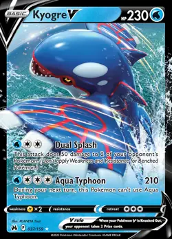 Kyogre V 37/159 Rare Holo V | Crown Zenith | Pokemon Card - Image 1