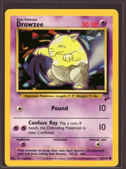 Drowzee Non-Holo WOTC Pokemon Card 73/130 Base 2 Set NM/M - Image 1