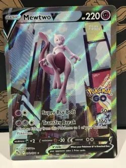 Pokemon TCG Mewtwo v Alt Art Full Art Holo Ultra Rare Card 072/078 NM - Image 1