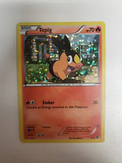 Tepig - 3/12 - Pokemon McDonald's Holo Promo Card HP/DAMAGED - Image 1