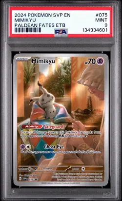 Pokemon Mimikyu TCG Paldean Fates ETB Promo Card SVP #75 PSA 9 - Image 1