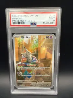 Pokemon Mimikyu TCG Paldean Fates ETB Promo Card SVP #75 PSA 9 - Image 4