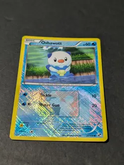 Oshawott 27/114 LP Pokemon League Promo Crosshatch Holo Foil BW B&W Pokemon Card - Image 1
