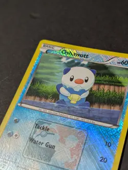Oshawott 27/114 LP Pokemon League Promo Crosshatch Holo Foil BW B&W Pokemon Card - Image 3