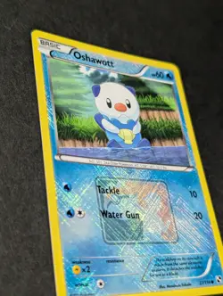 Oshawott 27/114 LP Pokemon League Promo Crosshatch Holo Foil BW B&W Pokemon Card - Image 4