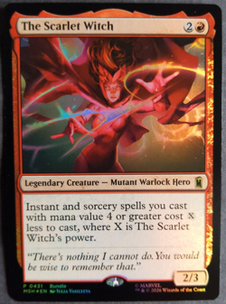 MTG The Scarlet Witch Foil | Promo | NM | Marvel Super Heros | Rare Creature | - Image 1