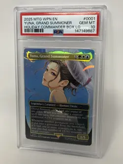 MTG 2025 FINAL FANTASY YUNA, GRAND SUMMONER BORDERLESS PROMO PSA 10 POP 26 - Image 3