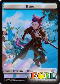 Hero 0003&Treasure 2Sided Token 3&23 MTG FINAL FANTASY Token NP Foil - Image 1