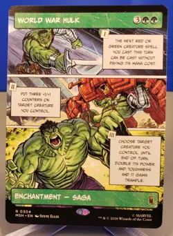 MTG: Marvel Super Heroes ~ World War Hulk BORDERLESS #R 0304 RARE Comic Art - Image 1