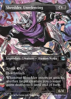 Shredder, Unrelenting x1 1x FOIL Borderless TMT TMNT NM MTG - Image 1