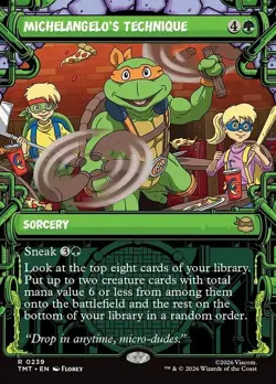 Michelangelo's Technique x1 1x FOIL Showcase TMT TMNT NM MTG - Image 1