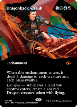 Dragonback Assault (Borderless) [Tarkir: Dragonstorm] Near Mint - Image 1