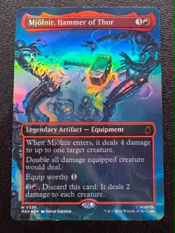 🌈 FOIL Mjolnir, Hammer of Thor (Borderless) (0339) MTG Marvel Super Heroes - NM - Image 1