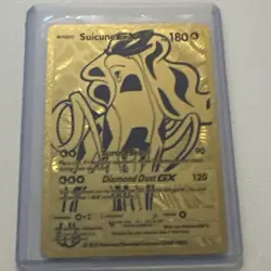 Suicune GX Gold Foil HP 180 Pokemon Card rare limited edition fan art - Image 1