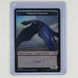 Timeless Dragon // Zombie 0007 Double-Sided Token 6 // 7 NM Foil Aetherdrift MTG - Image 1
