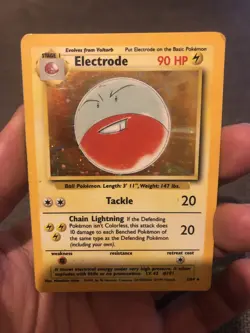 Electrode 2/64 Pokemon Jungle Set Rare Holo MISSING SYMBOL Trading Card 1999 - Image 3