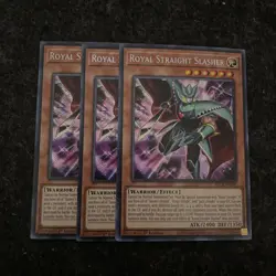 Yugioh! 3x Royal Straight Slasher BLCR-EN001 Secret Rare TCG Yu-gi-Oh! NM - Image 1