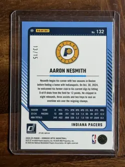 2024-25 Donruss Optic Aaron Nesmith #132 White Scope /15 - INDIANA PACERS - Image 2