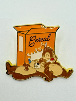 Disney Loungefly Breakfast Time Blind Box Pin Chip & Dale Sleeping on Cereal Box - Image 1