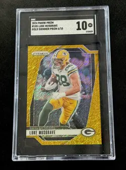2024 Panini Prizm Luke Musgrave #105 Gold Shimmer Prizm #/10 SGC 10 Packers - Image 1