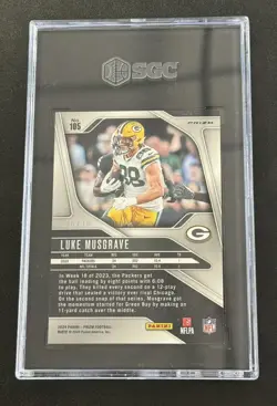 2024 Panini Prizm Luke Musgrave #105 Gold Shimmer Prizm #/10 SGC 10 Packers - Image 2