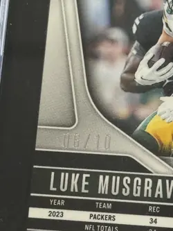 2024 Panini Prizm Luke Musgrave #105 Gold Shimmer Prizm #/10 SGC 10 Packers - Image 3