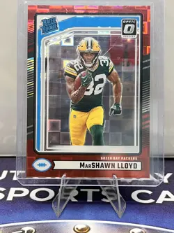 2024 Panini Donruss - Rated Rookie Marshawn Lloyd #374 Optic Preview Red Pandora - Image 1