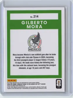2025-26 Donruss Road to FIFA World Cup #214 Gilberto Mora Optic - Image 2