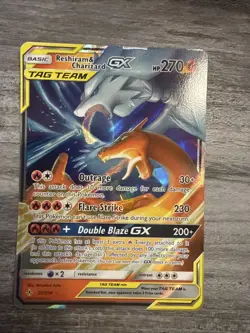 Pokemon TCG Reshiram & Charizard GX 20/214 Tag Team Ultra Rare NM Condition - Image 1