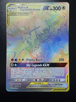 Moltres & Zapdos & Articuno Rainbow GX Tag Team: 69/68 2019 Hidden Fates Pokemon - Image 1